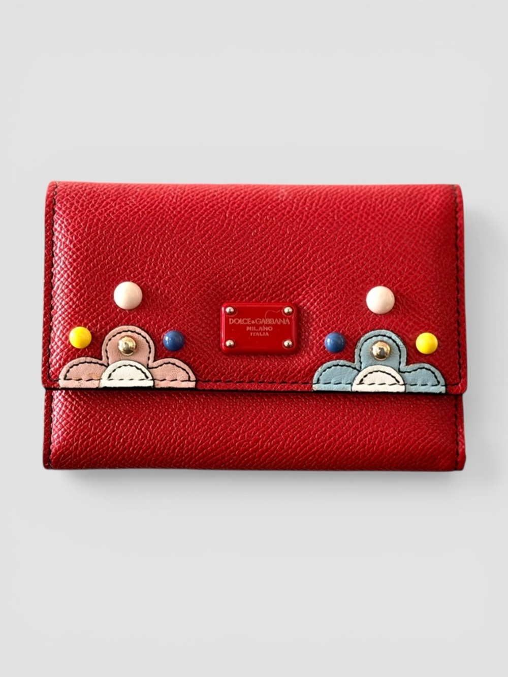 Dolce & Gabbana Red Wallet with Appliqué Details